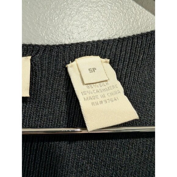 Vintage J Jill Maxi Sweater Dress Small Petite Black SleevelessSilk & Cashmere - Picture 7 of 16